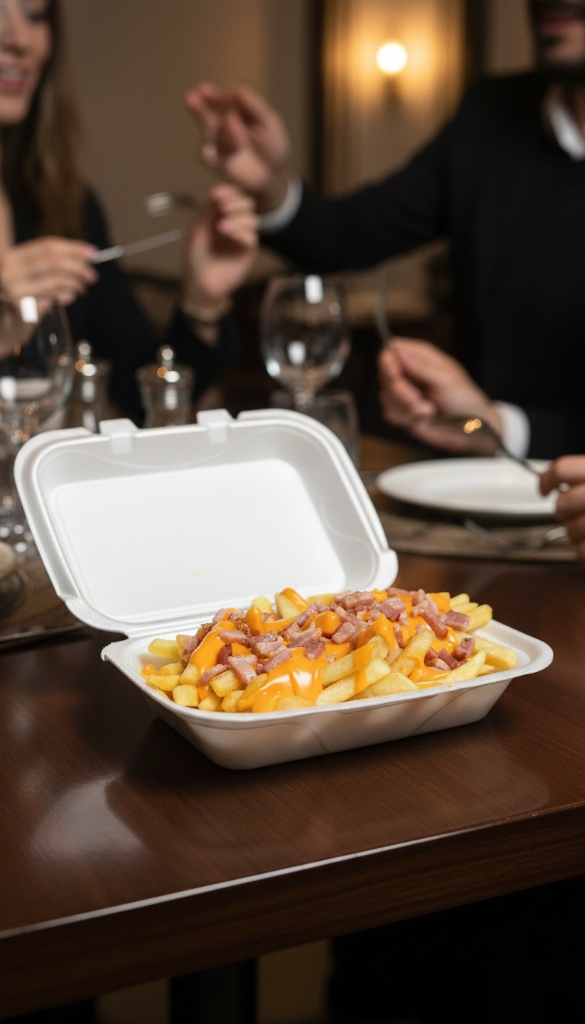 Foto premium de Papas Fritas con Cheddar