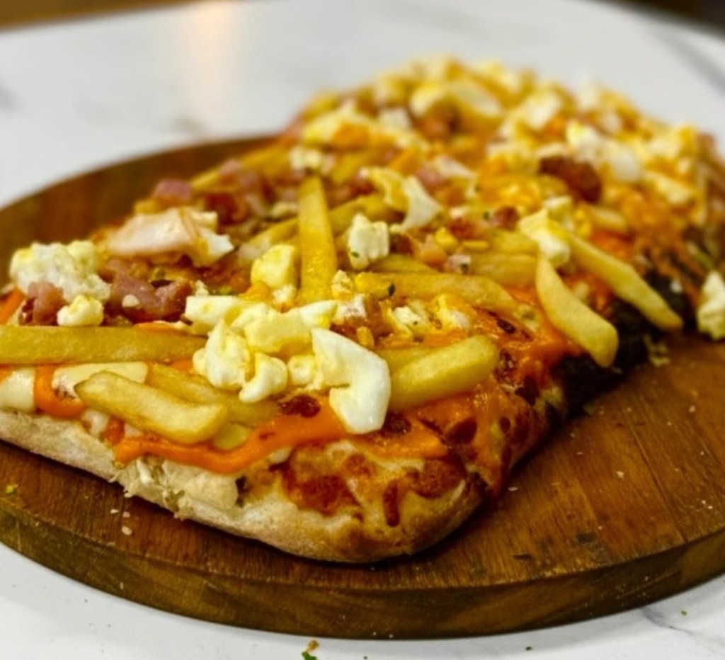 Foto casera de Pizza con Papas